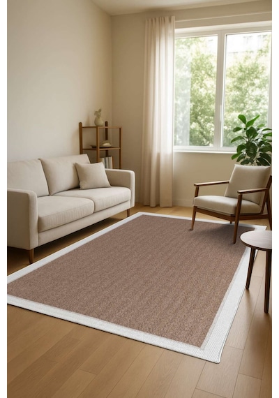 Venüs Sisal Antrasit Modern Dokuma Kilim Hasır Halı 513jut - Beyaz