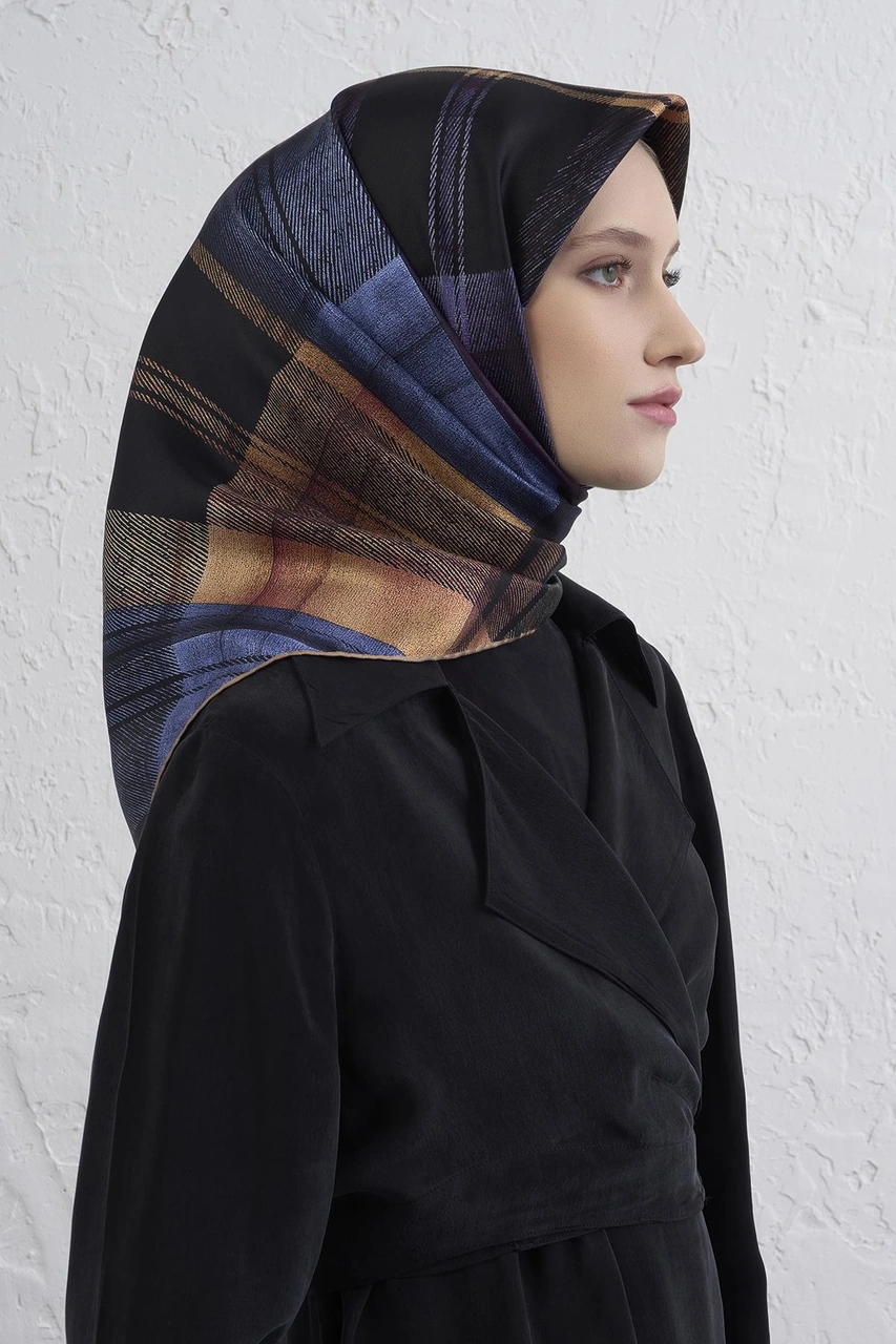 Armine Geometrik Desenli Saf İpek Twill Eşarp 9424d 31 Çok Renkli