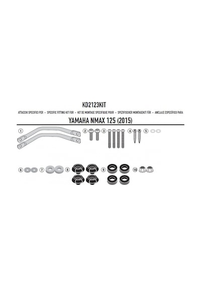 D2123Kitk Yamaha N-Max 125-155 15-18 Rüzgar Siperlik Baglantıs