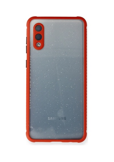 Galaxy A02 Kılıf Miami Şeffaf Silikon - Kırmızı Çok Renkli