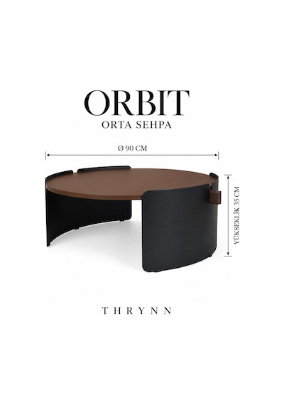 Orbit Yuvarlak Orta Sehpa Çap 90cm Mat Ceviz Ve Mat Siyah Metal Ayak 35cm Modern Tasarım Dekoratif Ceviz - Siyah Orbit Yuvarlak Orta Sehpa Çap 90cm Mat Ceviz Ve Mat Siyah Metal Ayak 35cm Modern Tasarım Dekoratif Ceviz - Siyah