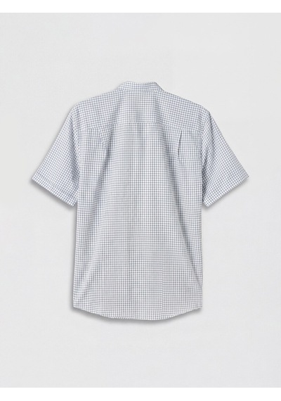 Lcwaıkıkı Classic İndigo Regular Fit Ekose Poplin Erkek Gömlek