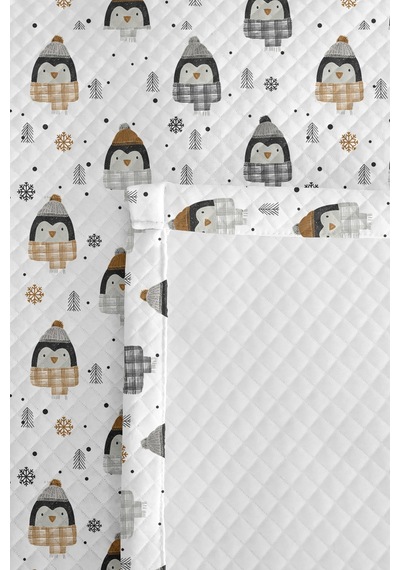 Evimde Bambaşka Penguen Desenli Çocuk Odası Tek Kişilik Pike Takımı-gri Hardal 160x220 CM Kapitone Yatak Örtüsü Evimde Bambaşka Penguen Desenli Çocuk Odası Tek Kişilik Pike Takımı-gri Hardal 160x220 CM Kapitone Yatak Örtüsü