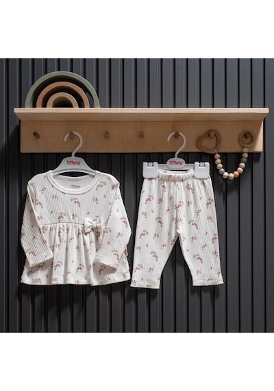 Tiffany Baby & Kids Tiffany Baby Purple Grape Theme Pijama Takımı 47094 Ekru