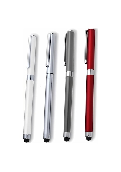 1228 Metal Touchpen Roller Kalem Beyaz Günlük Kullanım İş Yeri Kolej Kalemi Çok Renkli