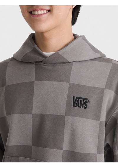 Vans Tonal Check Stretch Logo Pullover Erkek Gri Sweatshirt - Vn000zp4