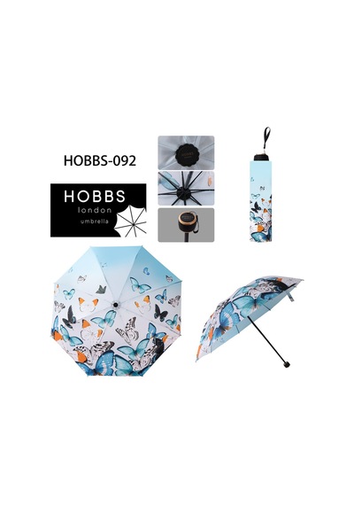 Bosile Hobbs London Mavi Kelebek Model 8 Tel Yarasa Şemsiye