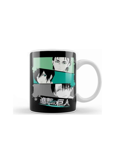 Attack On Titan Final Season Mikasa Eren Levi Portrait Kupa Bardak Porselen Karışık