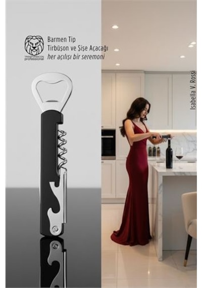 Barmen Tip Çelik Profesyonel Tirbüşon Ve Şişe Açacağı Kombine Set Diğer