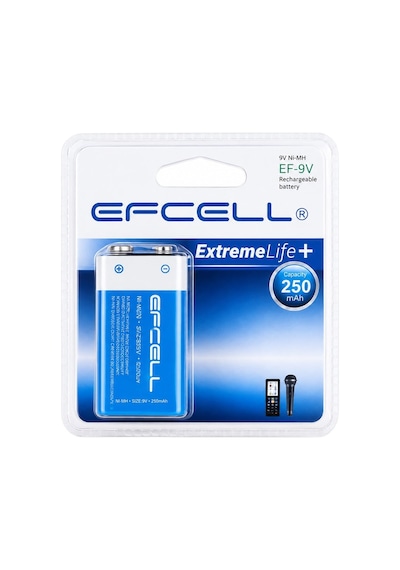 Efcell Ef-9v 250mah 9 Volt Ni-mh Şarj Edilebilir Pil