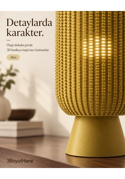 Modern Dekoratif Masa Lambası Salon Ve Yatak Odası İçin Abajur, 10 Renk Seçeneği, E14 Led Uyumlu Gold