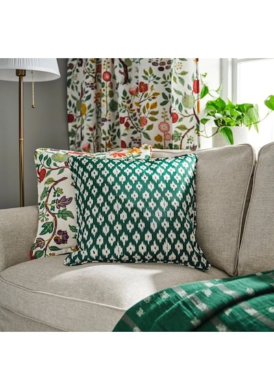 Ikea Skånefıbbla Yeşil-beyaz 50x50 Cm Kırlent Kılıfı Yeşil-Beyaz