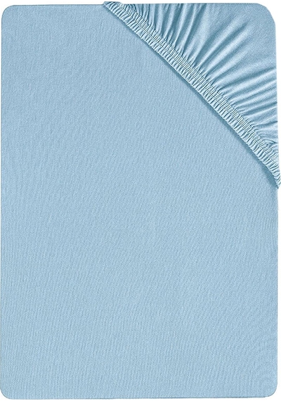 200 X 200 Cm Battal Boy Düz Pamuklu Çift Kişilik Lastikli Fitted Penye Çarşaf Mavi