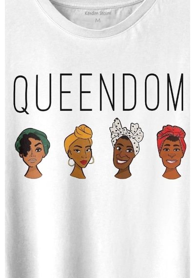 Queendom African Girl Afrikali Kız Siyahi Kadın Baskılı Tişört Unisex T-shirt 001