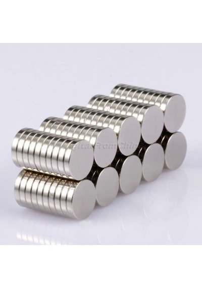 Yuvarlak Neodyum Mıknatıs, Güçlü Magnet, Ebat ve Adet Seçenekli 10 Lu Paket-10X1 Mm