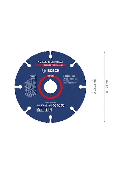 Bosch Expert Carbide Multi Wheel 125 mm, 22,23 mm Kesici Disk