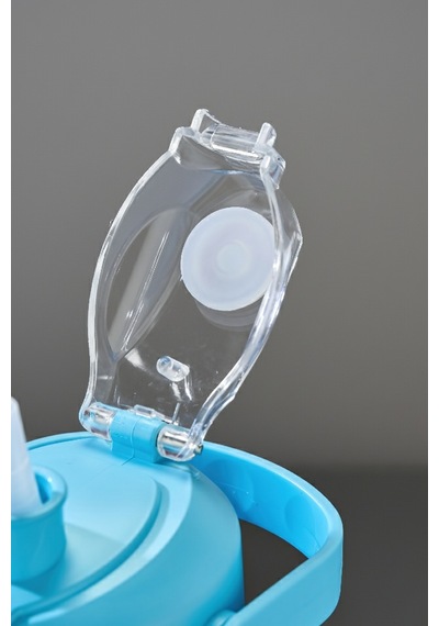 Labubu Suluk - 1000 Ml Taşınabilir Kulplu, Pipetli, Bpa Sız, Kilitli Ve Sızdırmaz Kapak - Mavi MAvi