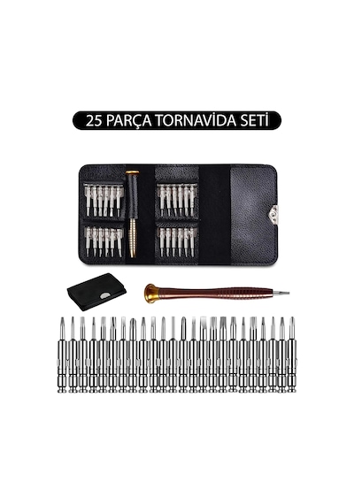 25 Parça Hassas Uçlu Mini Çantalı Tornavida Seti Telefon Saat Ve Elektronik Cihaz Tamiri İçin Taşınabilir Tornavida Takımı