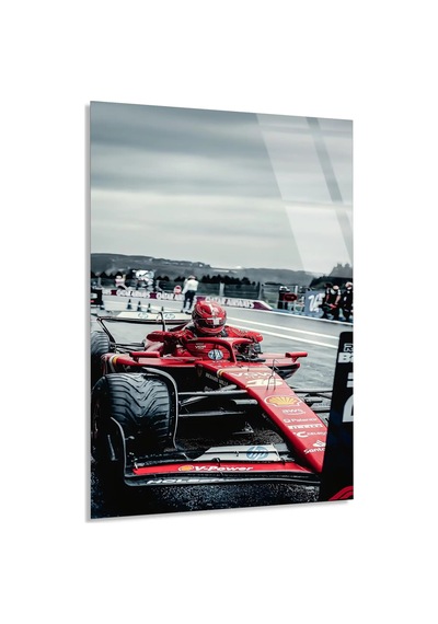 Ferrari Pit Yolu F1 Cam Tablo Formula 1 Duvar Dekoru 70x110 Cm
