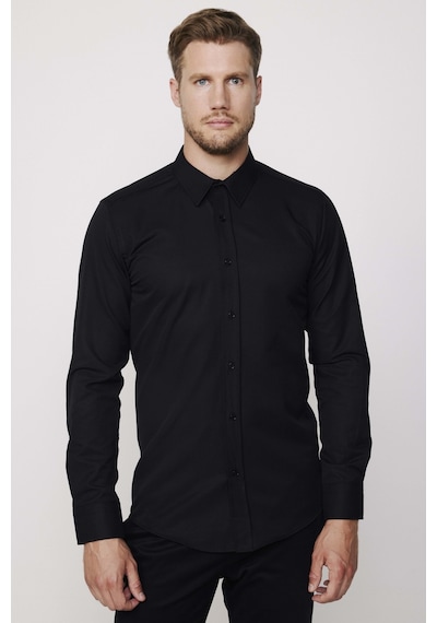 Tudors Modern Slim Fit Uzun Kollu Pamuklu Kolay Ütü Armürlü Erkek Siyah Gömlek-23997 Siyah Tudors Modern Slim Fit Uzun Kollu Pamuklu Kolay Ütü Armürlü Erkek Siyah Gömlek-23997 Siyah