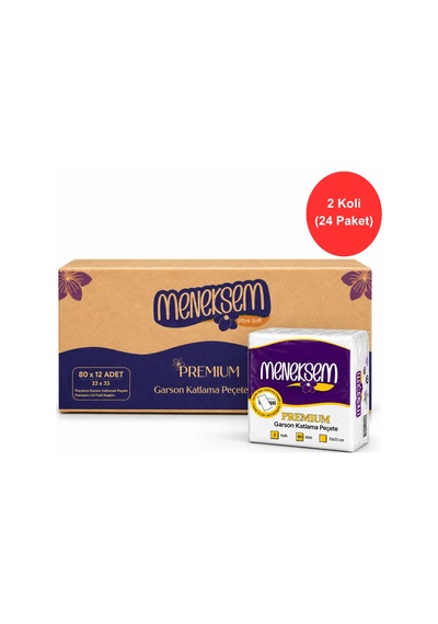 Menekşem Garson Peçete 33x33 Cm Premium 2 Katlı, 80 Li 24 Paket, 1920 Adet