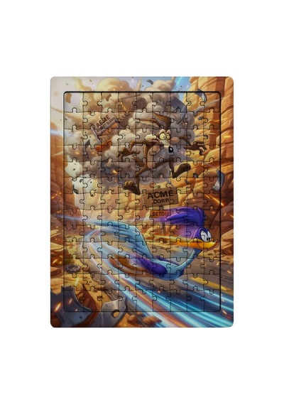 Ghostbastır Design Road Runner Ve Coyote 99 Parça Ayaklı Puzzle Dekoratif Çocuk Yapbozu 042