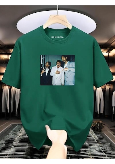 Müslüm Baskılı Oversize T-shirt Yeşil