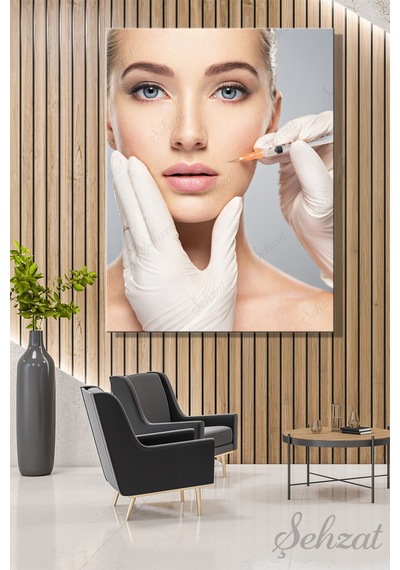 Dikey Tekli Kanvas Duvar Tablosu Modern Klinik Medikal Estetik Enjeksiyon İğne Dolgu Dolgu İş Çok Renkli