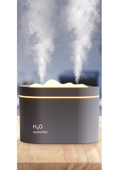 Siyah 800 Ml Hava Nemlendirici Double Spray Buhar Makinesi Ve Aroma Difüzörü