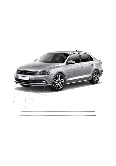 Volkswagen Jetta Uyumlu 2011-2014 Krom Ön Tampon Çıtası 2 Parça Paslanmaz Çelik