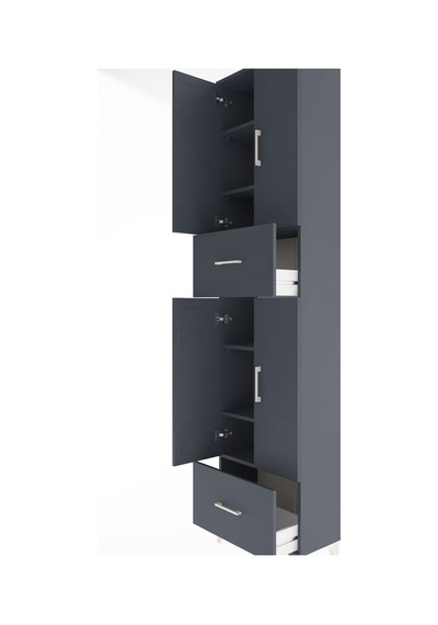 Arges Dolap 6 Raflı 2 Çekmeceli 4 Kapaklı 60x30x243 Antrasit-... Antrasit