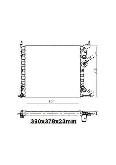 Renault R19 / Clio1 - I / Clio 2 - Iı 390x377.5x23. Motor Su Radyatörü Mekanik Klimasız Tip 1.4i E7j 67329101