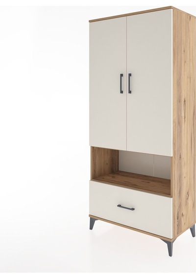 Hyperion Dolap 3 Raflı Tek Çekmeceli Tek Askılı 88x44x195 Çam-aytaşı Atlas Çam