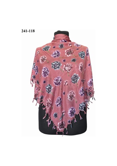 Dolce Cotton Desenli Sökme Boncuklu Eşarp 241-118 Çok Renkli