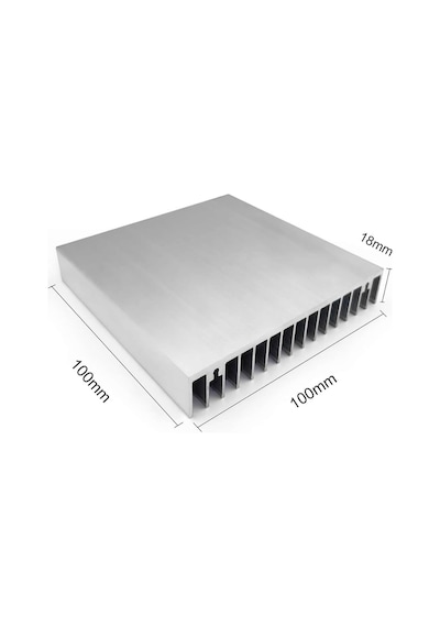 10cm X 10cm X 1.8cm Alüminyum Metal Soğutucu Blok Radyatör Peltier Isı Düşürücü Amfi Led Entegr Standart