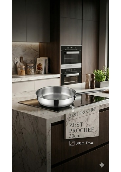 Zest Prochef Paslanmaz Çelik Tava Gri