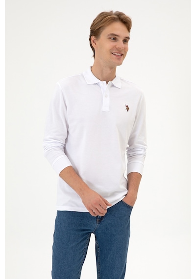 U.S. Polo Assn. Erkek Regular Fit Polo Yaka Beyaz Basic Sweatshirt 50313772-VR013 U.S. Polo Assn. Erkek Regular Fit Polo Yaka Beyaz Basic Sweatshirt 50313772-VR013