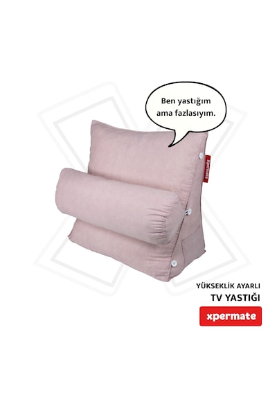 Xpermate Sırt, Bel, Boyun Destekli TV Okuma Yastığı Ameliyat Sonrası Pembe