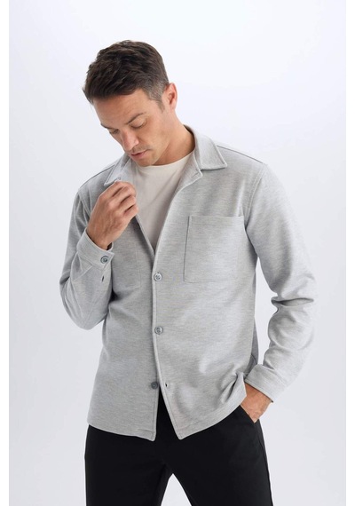 DeFacto Regular Fit Polo Yaka Gömlek Ceket D7243AX25SPGR370
