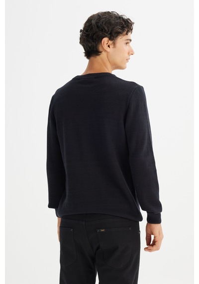 Lee %100 Pamuk Regular Fit Erkek Triko Kazak L2520373001 Siyah