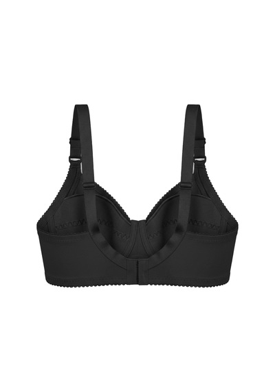 Cottonill Bra - Novia Siyah Büyük Beden Micro Balenli Minimizer Ayarlanabilir Askılı Kadın Sütyen