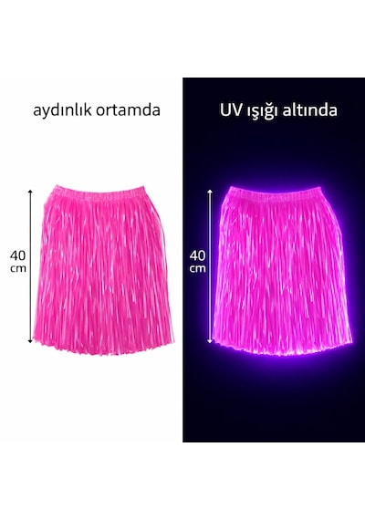 Neon Pembe Hawaii Parti Eteği 40 Cm 5691 "