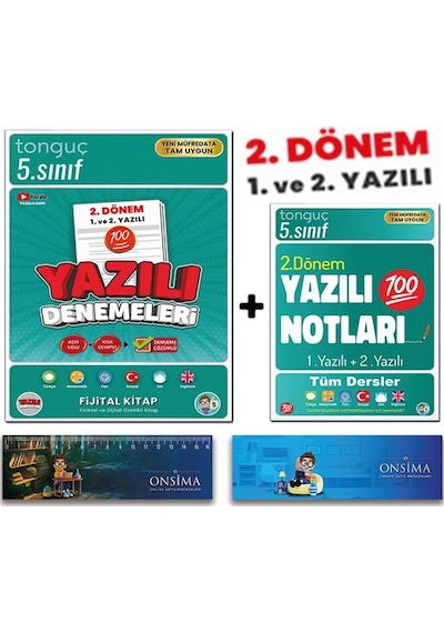 Tonguç Akademi 5. Sınıf 2. Dönem Yazılı Notları - 2. Dönem Yazılı Denemeleri Set - Süper İkili 2 Kitap
