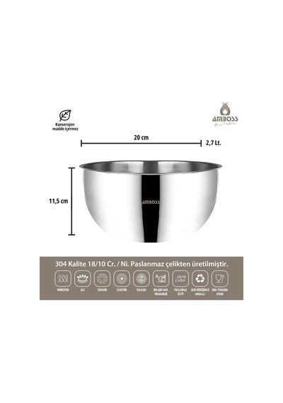 Mixkeep 9 Parça Paslanmaz Çelik Karıştırma Kabı & Çelik Saklama Kabı Diğer