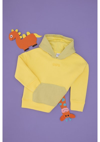 U.S. Polo Assn. Kız Çocuk Sarı Kapüşonlu Sweatshirt 50290706-VR044