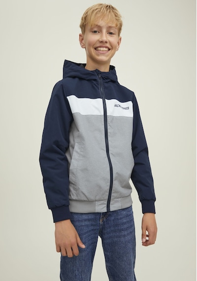 Jack & Jones Blok Renkli Kapüşonlu Ceket-Rush 12200453 Navy Blazer Lacivert