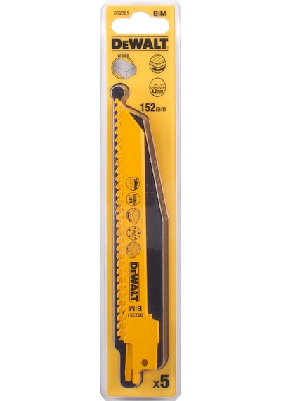 Dewalt Dt2351 Ahşap Kesim Tilki Kuyruğu Testere Bıçağı Ahşap,plastik 5 Adet