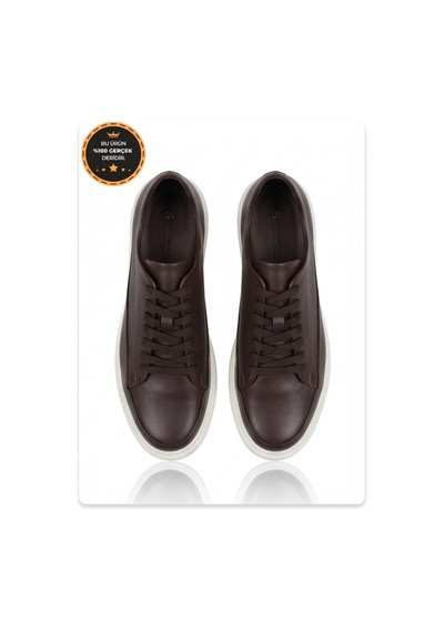 Crc Ayakkabı Crc Beyaz Şık %100 Hakiki Deri Sneakers Sole Günlük Ayakkabı Bordo