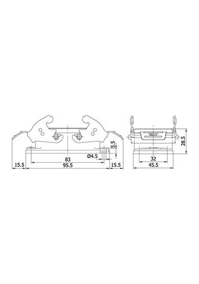 Mete Enerji 10x16a. Çoklu Makine Prizi Metal Mandallı 403020s