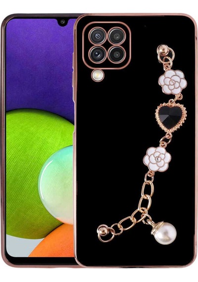 Galaxy A22 4g Kılıf El Tutamaçlı Kamera Korumalı Zore Taka Silikon Kapak Siyah